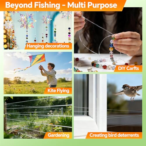 Image of Monofilament Fishing Line with Knot Guide Card, Tangle-Free Snap Ring for No More Mess, Low Memory Smooth Casting Nylon Mono String, 15 /20 /30 /50 /80LB, 220-1050 Yards