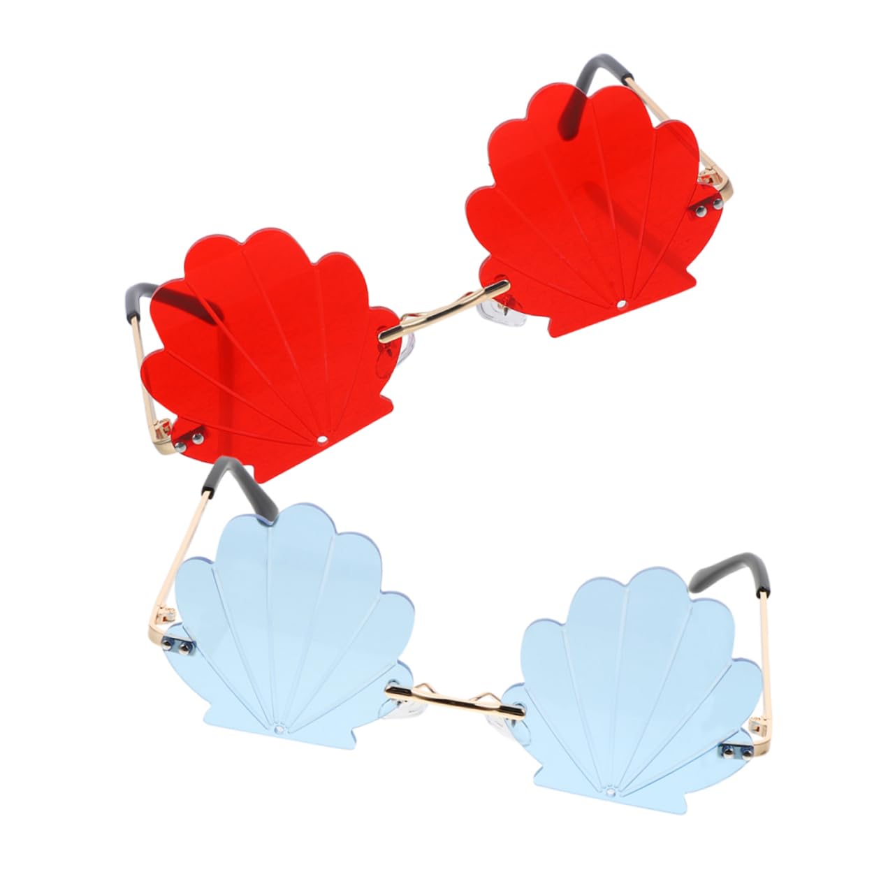 Beavorty Fashionable Vacation Shell Sunglasses Lightweight Rimless Uv Protection Stylish Occasion