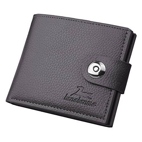Image of Slim Wallet for Men with Coin Purse, Minimalist Wallet with Zipper, Bifold Mens Wallets with Credit Card Holder, PU Leather Men's Wallet with Money Clip, Carteras Para Hombres (BUCKLE COFFEE)