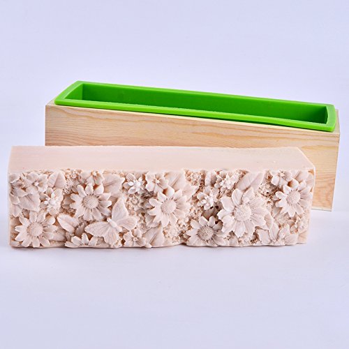 Nicole Loaf Silicone Soap Mold Set Rectangular Toast Mould With Flower Mat For Handmade Decoration Soap #TOP4