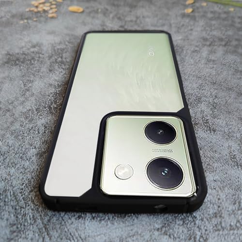 Image of AIBEX Crystal Clear Back Case Compatible with Vivo Y300 Plus 5G / Vivo Y200 Pro 5G Back Cover Case | 360 Degree Protection | Shock Proof Design | Transparent Back Cover (PC & TPU, Black Bumper)