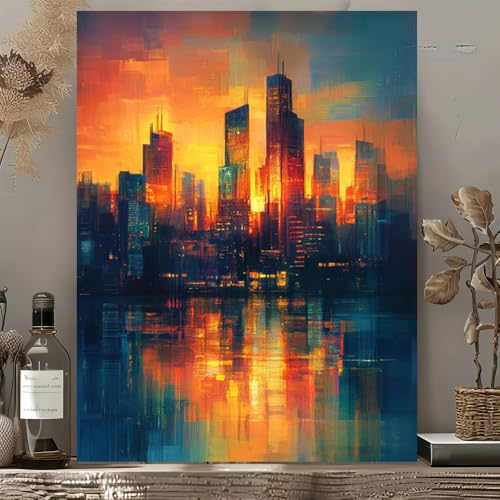 Tableau abstrait design moderne vintage d&eacute;coration maison affiche toile - 5