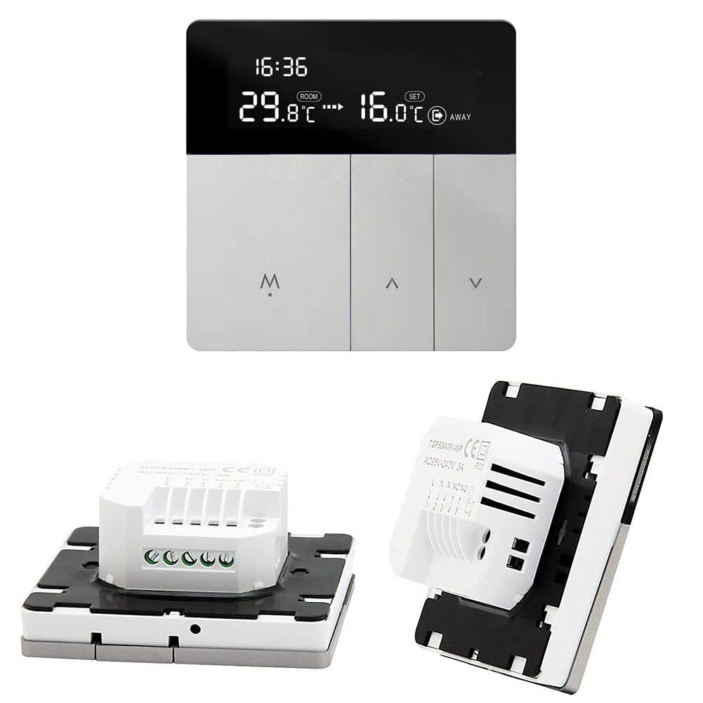 WiFi Termostato Smart per Caldaia, Tuya Zigbee Wifi Termostato Smart Room Termostato, Per Riscaldamento a Pavimento Dell'acqua Compatibile Alexa Google, Settimanale Programmabile 3A I8HGE