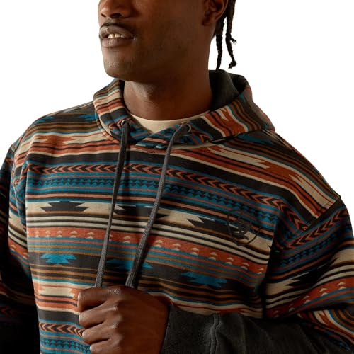 Image of ARIAT Men's Rust Serape Color Block Hoodie Rust M