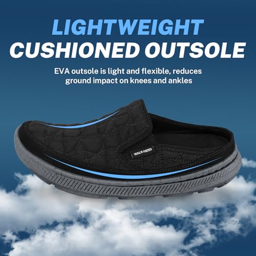 Mens Slippers for Plantar Fasciitis, Slip on Arch Support House Slippers for Men, Lightweight Indoor Outdoor Wide Toe Box Shoes for Men with Cushioned Outsole4