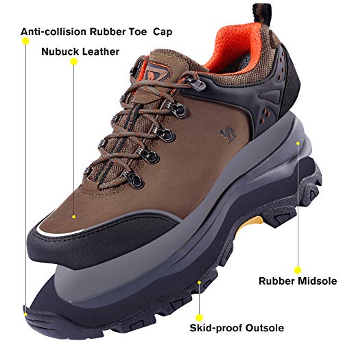 Image of CAMEL CROWN Hiking Shoes Men Trekking Shoe Low Top Outdoor Walking Waterproof Leather Trail Sneakers