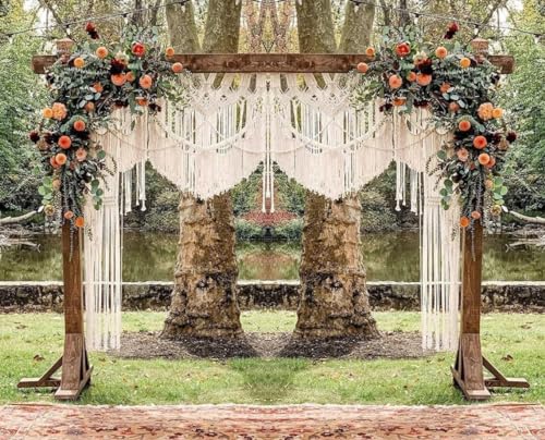 Bohemian Macrame Wedding Backdrop Decor - Boho Chic Macrame Wall Hanging & Arch (W 100 X L 85)