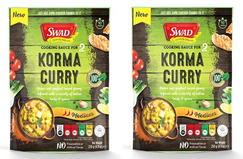 Image of SWAD Korma Curry Gravy Easy to cook gravy- Pure Vegetarian, 250GM - (Pack of 2)