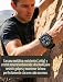 Imagen de MIAROZ Reloj táctico para hombre Reloj de pulsera: movimiento doble esfera negra resistente al agua