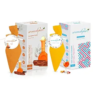 Aromahpure Camphor Cube | Pack of 2| Sparkling Cocktail & Royal Oud Fragrance | 45 Days Last Long| 100% Pure & Organic Camphor Cube for Car, Room, Bathroom & Air Freshener