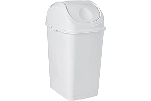 Kitchen Trash Can with Swing Top Lid | 9-Gallon Adjustable Waste Bin