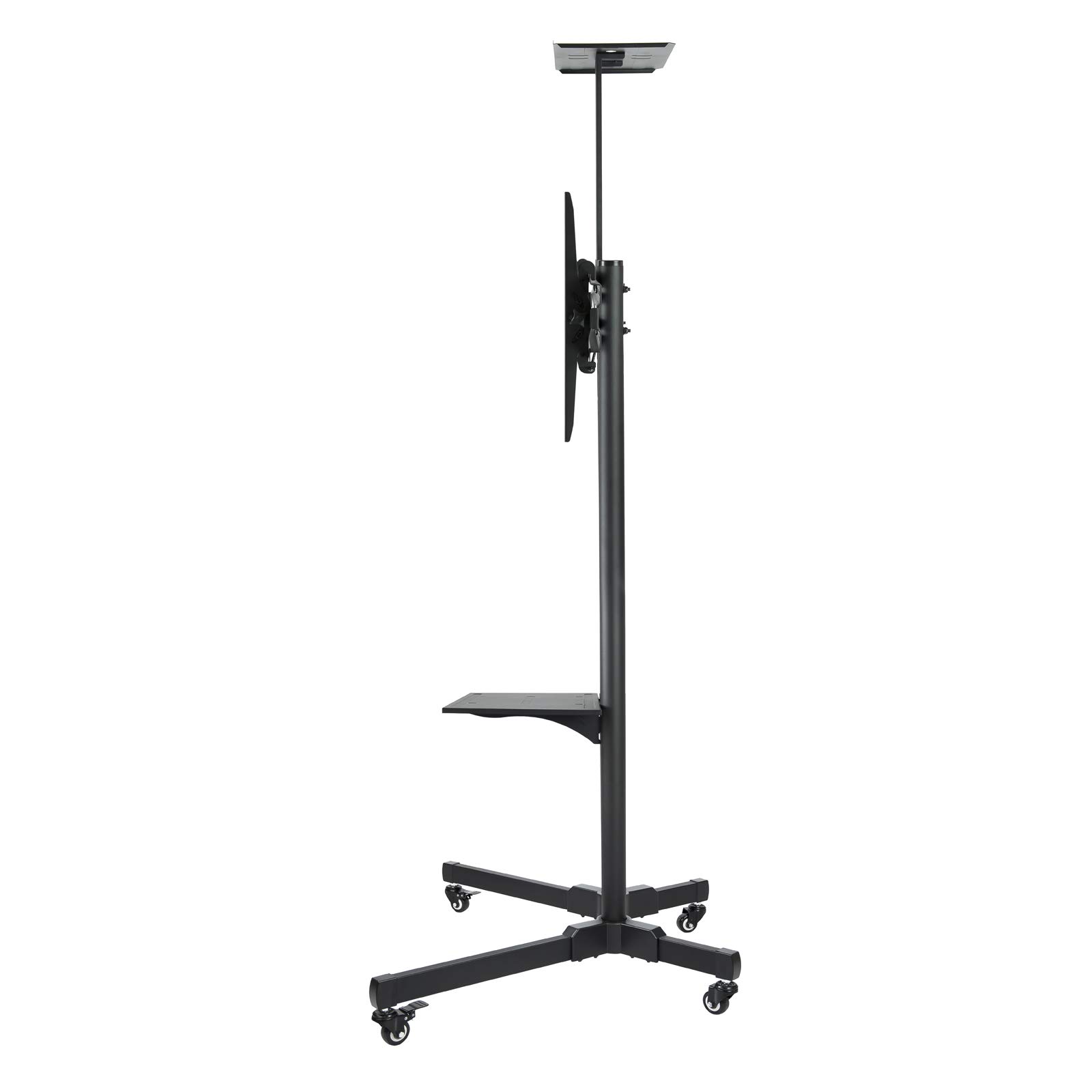 TOOQ FS1470M-B - Soporte de Suelo para TV/LED de 37" a 70" (móvil, Dos Bases para Audio Video, Regulable en Altura) Color Negro