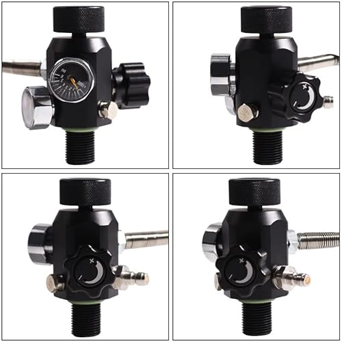 High Eagle M18X1.5 Din Valve Scuba Adapter With Gauge, Scuba Tank Valve 4500Psi With 22Inch Hose For Air Tank Pcp Air Rifle Paintball Hpa Tank #TOP1