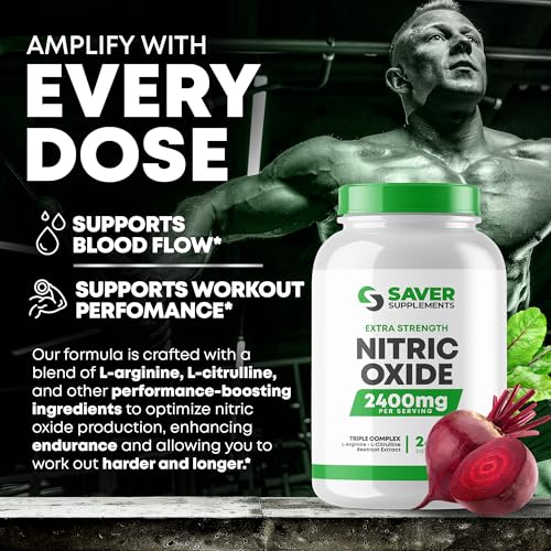 Image of Nitric Oxide Supplement 2400mg with L-Arginine, L-Citrulline and Beet Root Extract, 240 Capsules