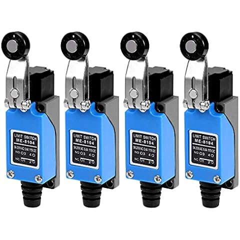 GUUZI 4pcs Einstellbarer ME-8104 Drehbarer Kunststoff NC-NO Momentary Roller Hebelarm Endschalter Cover