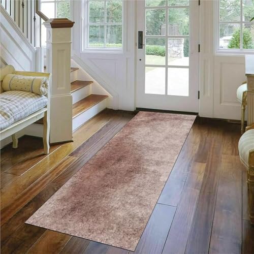 Tapis de couloir antidérapant en polyester lavable et robuste