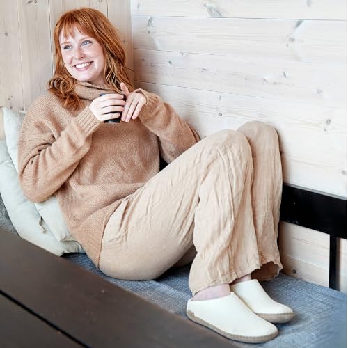 Image of Glerups 100% quality wool mix Slipper with leather sole - Unisex Slip-on
