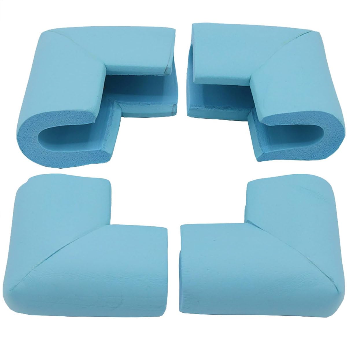 Paquete de 4 protectores de esquina de espuma, parachoques de seguridad, cinta autoadhesiva para muebles, cristal, mesa de café, protector de borde de goma suave a prueba de bebés, tipo U, protectores