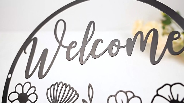 Metall-Wandschild „Welcome“, 50 X 11 Cm, Schwarz, Retro Design – Rostfrei Für Innen & Außen