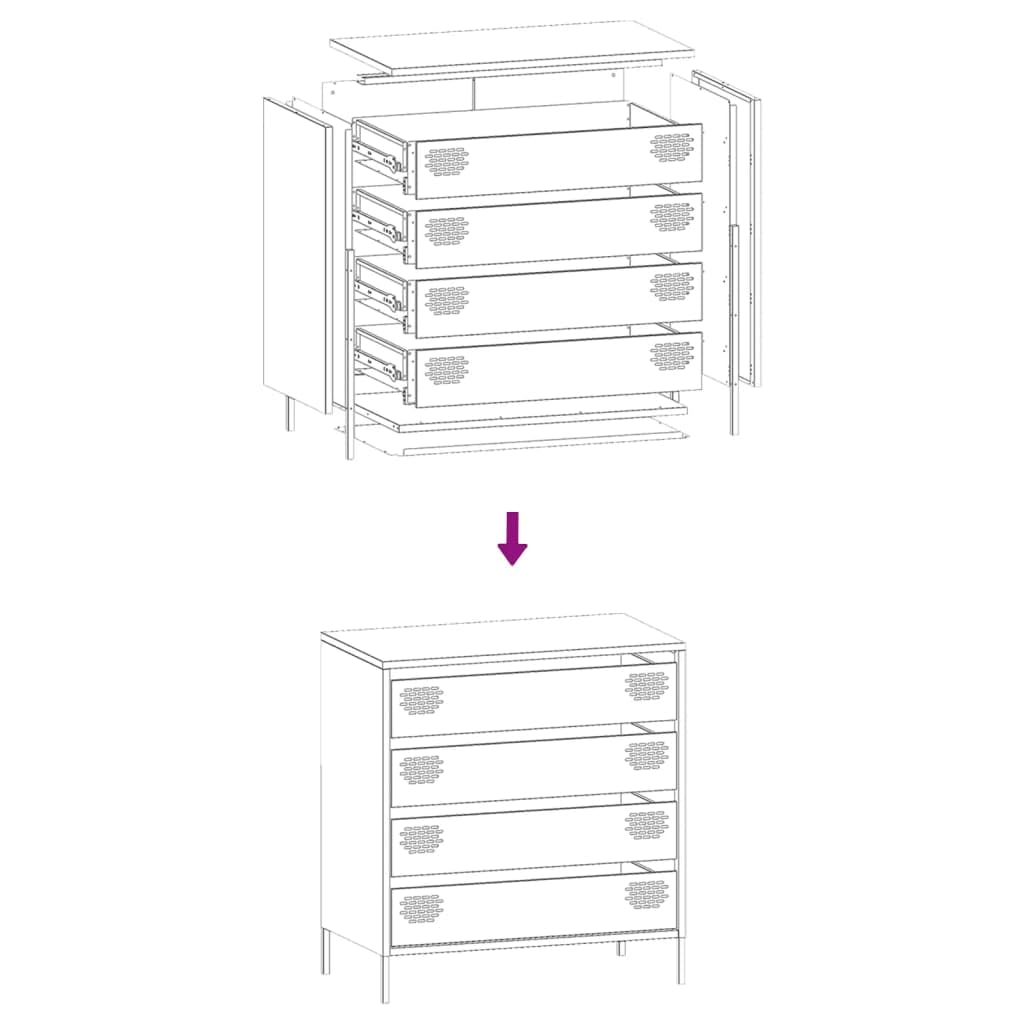 Générique Buffet Jaune Moutarde 68x39x73,5 cm Acier laminé à Froid,Buffets & bahuts,851289