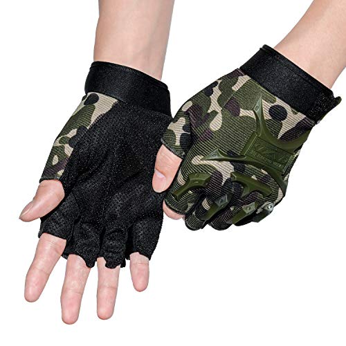 ACVCY Cycling Fingerless Gloves, Half Finger Non-Slip Classic Gloves Mountain Bike Bicycle Riding