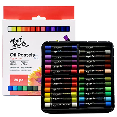 Lista de Tableros para pintura al pastel favoritos de las personas. 41 Mont Marte Oil Pastels Signature 24 unidades, 24 colores surtidos, vibrante juego de pastel al aceite, gran mezcla y capas, ideal para arte, manualidades, colorear y bocetos