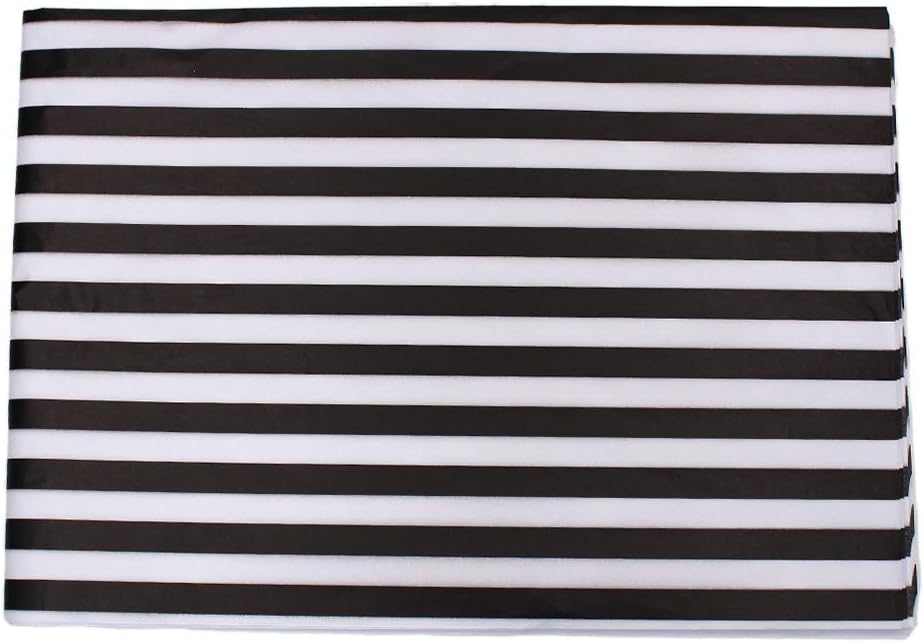 Md trade Stripes Tissue Paper Stripes Wrapping Paper, Black and White, 28 Inch by 20 Inch, 30 Sheets
