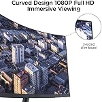 KOORUI 27-inch Moniteur d'ordinateur Courbé - Complet HD 1080P 144Hz Moniteur de jeux 1500R LED moniteur HDMI VGA, Réglage de l'inclinaison, soins oculaires, noir 27N5CA