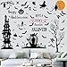 Halloween Wall Decals Tall Halloween Home Wall Decal Bats Ancient Castle Halloween Wall Decor for Window Home Kids Room Nursery Halloween Party Supplies.