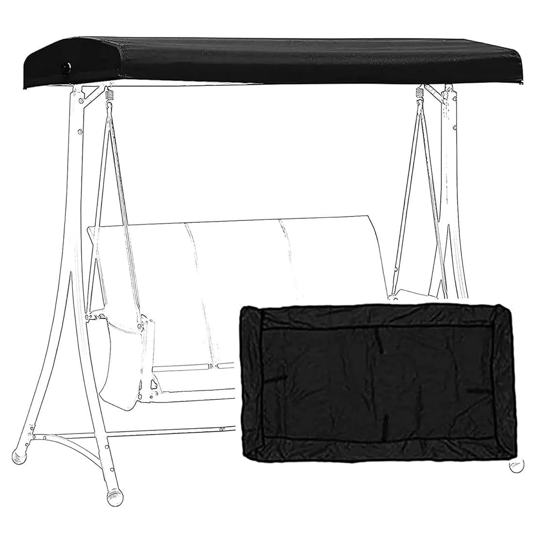 Toldo de repuesto para columpio exterior que crea sombra en porches y patios de verano