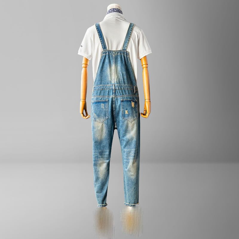 Combinaison en denim de travail ample et résistante style hip-hop rétro homme