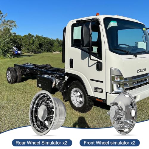Image of 16 Wheel Simulators,6 Lug 6 Vent Holes Stainless Steel Wheel Cover,Wheel Hub Caps Compatible with Isuzu NPR NPR-HD NQR NRR, Chevy W3500 W4500, Hino 145 S4, Mitsubishi Fuso FE FG Series, UD 1400