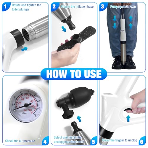High Pressure Toilet Plunger with Barometer