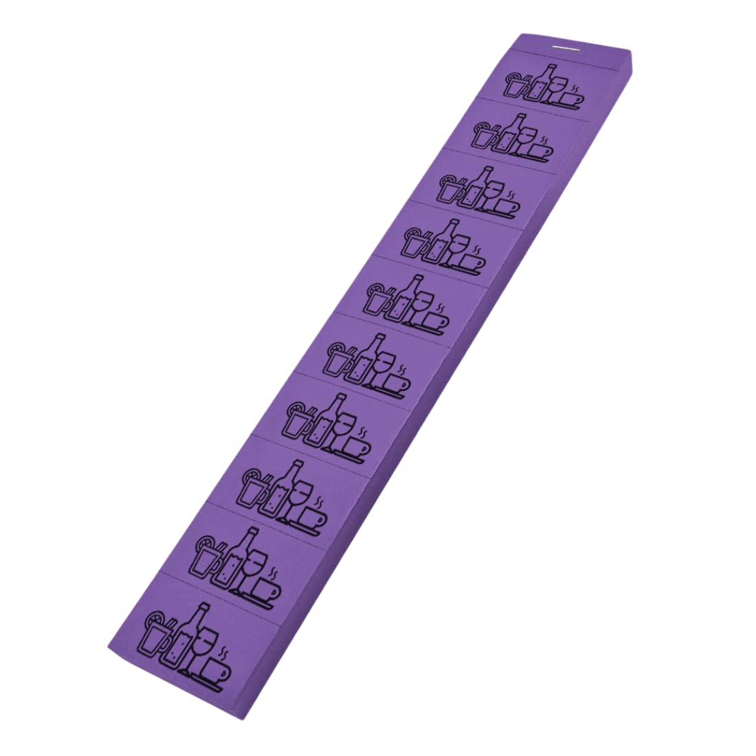 Ticket boisson avec symboles de boissons sur bande - 1000 tickets - violet