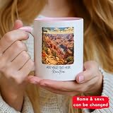 Customized Name Grand Canyon National Park Mug, Travel Trip Memories Mug Gifts For Adventurer Explorer, Personalized Arizona Nature Ceramic Teacup, Grand Canyon Vacation White Coffee Cup 11oz 15oz