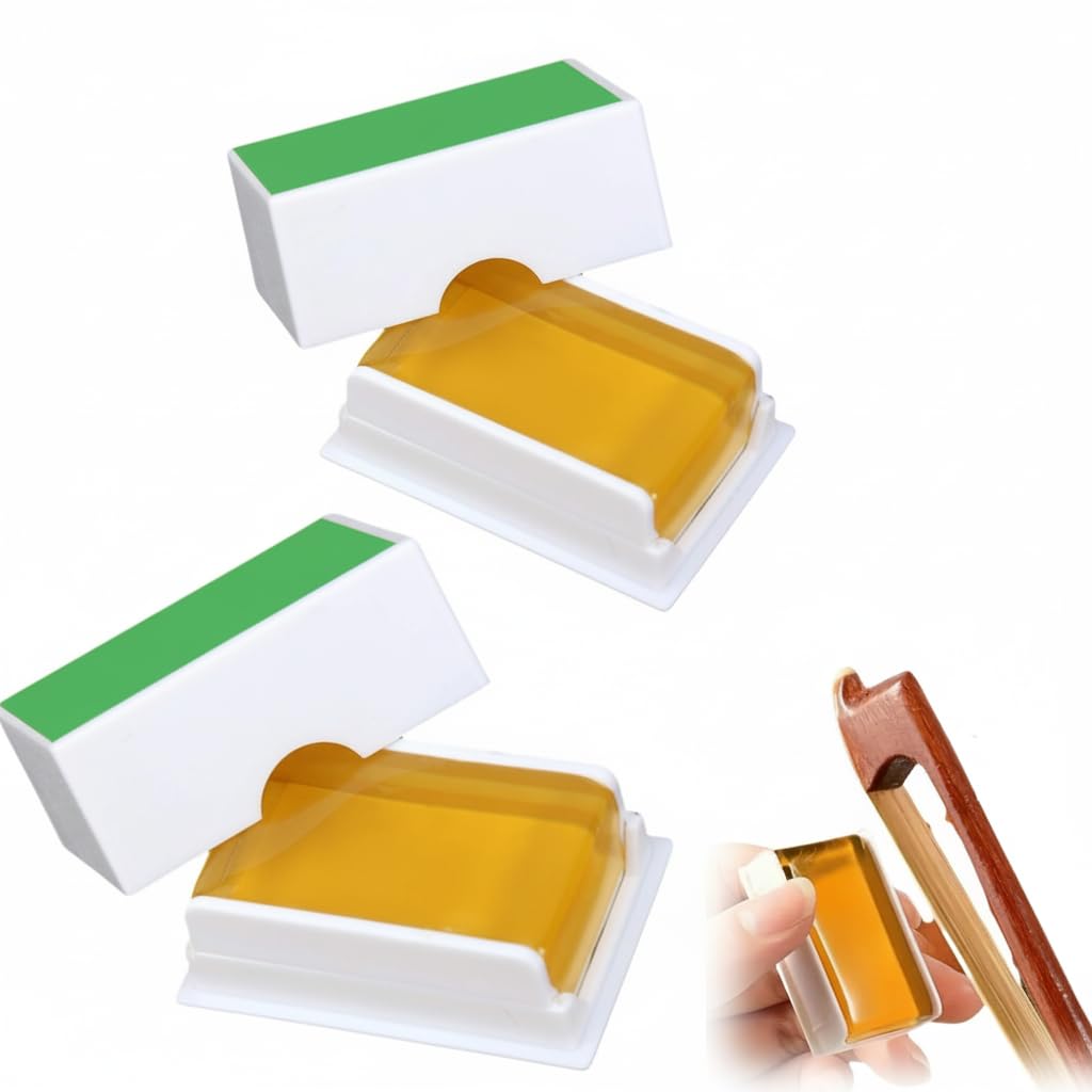 2 Pack Natural Violin Rosin, Low Dust Formula – Strong Grip Rosin Resin for Violin, Viola & Cello Bows – String Instrument Accessories for Students