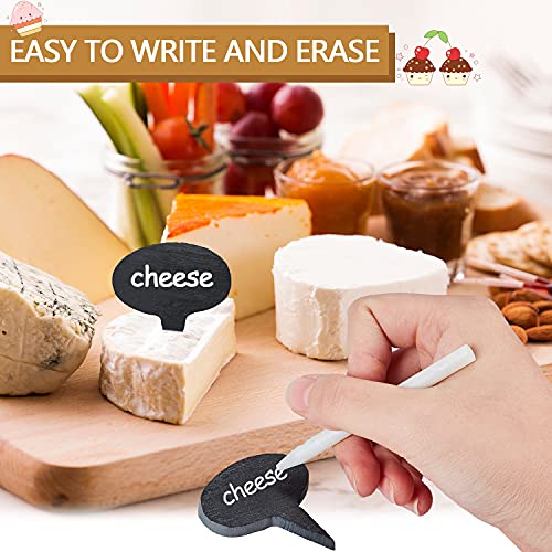 22 Pieces Cheese Markers For Charcuterie Board,Black Cheese Markers Set Chalkboard Picks Cupcake Name Tag Black Cheese Labels For Food Dinner Wedding Birthday Parties #TOP3