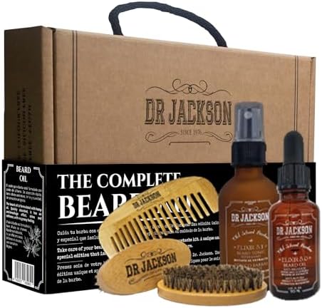 DR. JACKSON Kit Cuidado Barba Hombre con Balsamo Barba, Aceite pa...