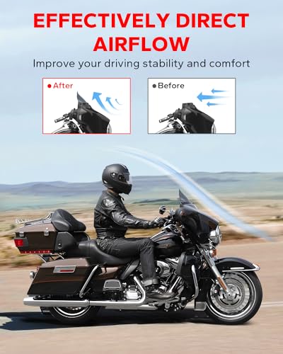 Amazicha 7" Smoke Wave Windshield Windscreen Compatible for 2014-2023 Harley Davidson Touring Street Glide/Electra Glide/Ultra Limited/Tri Glide FLHT FLHX FLHXS FLHTK (Tint)