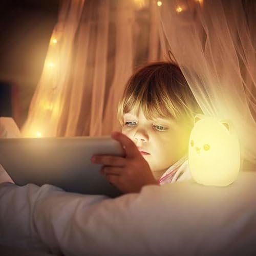 Luminária Silicone Abajur LED Sensor Touch Colorido Recarregavel Criança