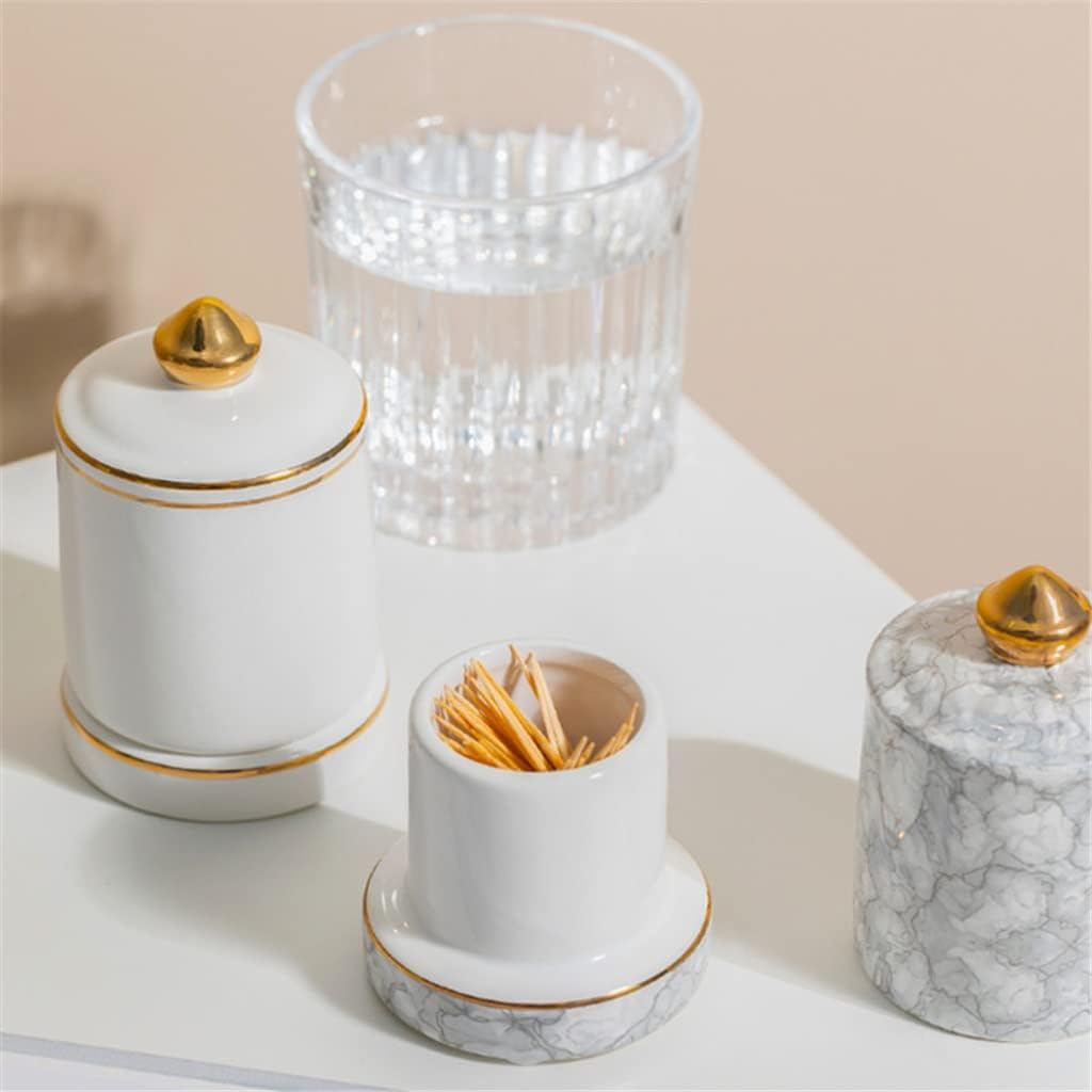 Nordic toothpick holder ceramic cotton swab box living room desktop storage bathroom