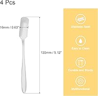 Vista 2 de uxcell 4 cucharas de café expreso de acero inoxidable de 5 pulgadas, cucharas de postre, cucharas de té helado para café, helado, té, azúcar, plata