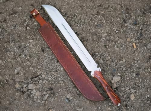 Empire - 25 Inch Long Bushcrat Sword Full Tang Handmade J2 Steel Hunting Sword with Sheath - Rose Wood Grip Survival Sword Sharp Edge Best Gift for Him - Birthday Gift