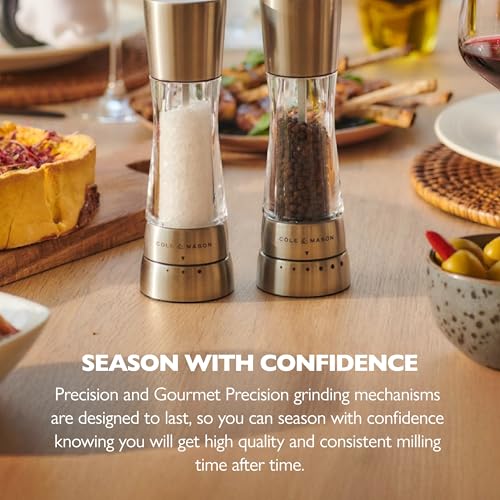 Image of Cole & Mason Derwent Pepper Grinder - Gifts for Cooks - Culinary Chef Gifts - Stainless Steel Mill Includes Gourmet Precision Mechanism and Premium Peppercorns - Pepper Mill, Stainless Steel