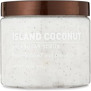 Island Coconut Shea Sugar Scrub with Pineapple Extract and Coconut Oil, 18 oz