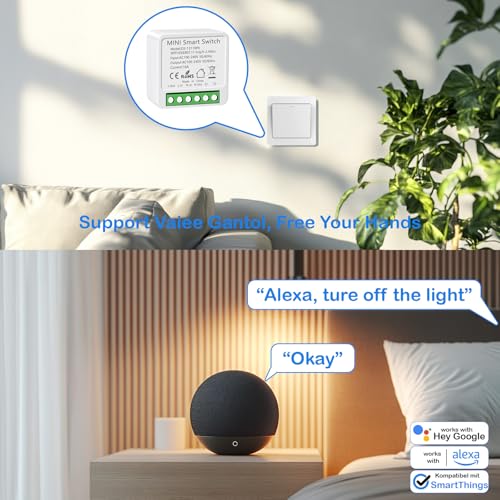 Interruptor WIFI, Interruptor Inteligente WIFI, Mini Smart Switch WIFI Compatible con Alexa,Tuya y Smart Life, Max 16A, 2.4GHz Interruptor Alexa 3 Interruptor Wifi, Interruptor Inteligente Wifi, Mini Smart Switch Wifi Compatible Con Alexa,tuya Y Smart Life, Max 16a, 2.4ghz Interruptor Alexa