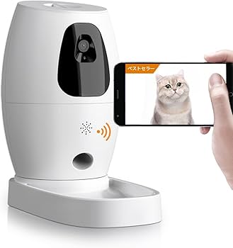 Amazon | 自動給餌器 猫 wifi ペットカメラ-AI知能 「噛む防止コード