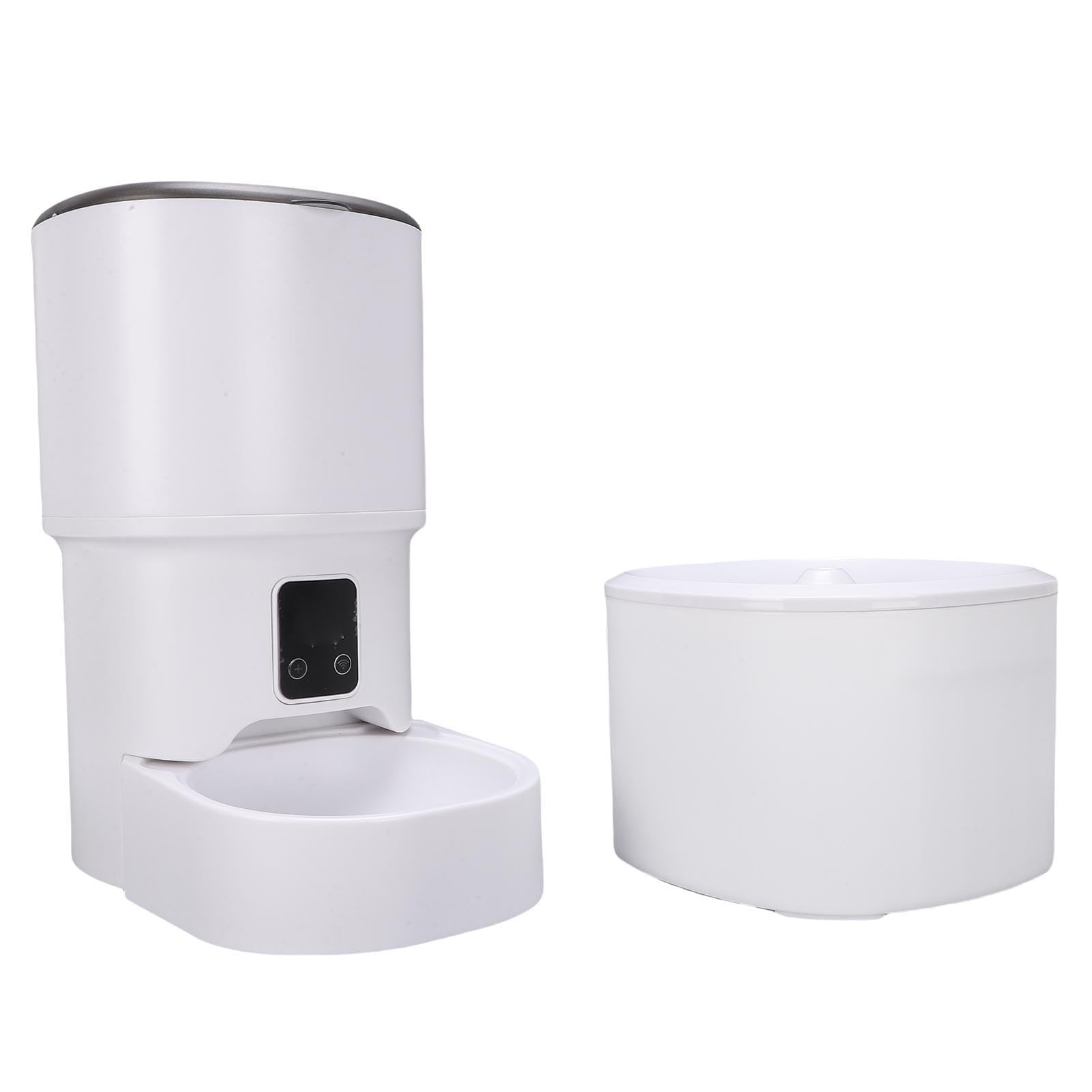 Fabater Dispensador Inteligente de Alimentos para Mascotas, Alimentador y Bebedero Habilitado para Aplicación de Control Remoto WiFi para Perros Gatos, Máquina de Alimentación Multifuncional para