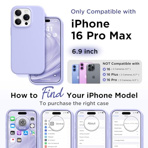 Image of GolbinBox Magnetic for iPhone 16 Pro Max Case, Silicone Cover, Lilac