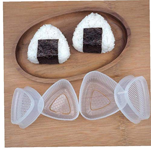 Oulensy 2 Paire Transparent Pratique Cuisine Bento Décoration Sushi Onigiri Moule Presse Alimentaire Forme Triangulaire Boule De Riz Maker Accessoires